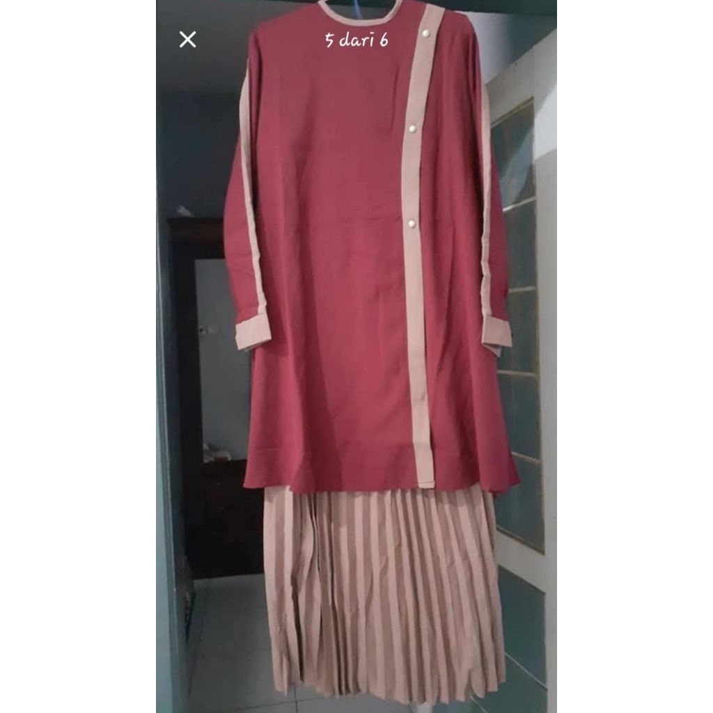 SETELAN ANAK ATASAN+ROK PLISKET