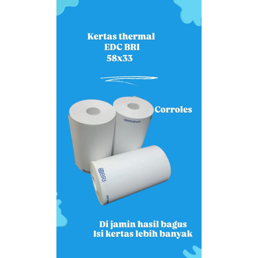 

Kertas thermal BRI 58x30mm isi 1 DUS (isi 100 Roll )