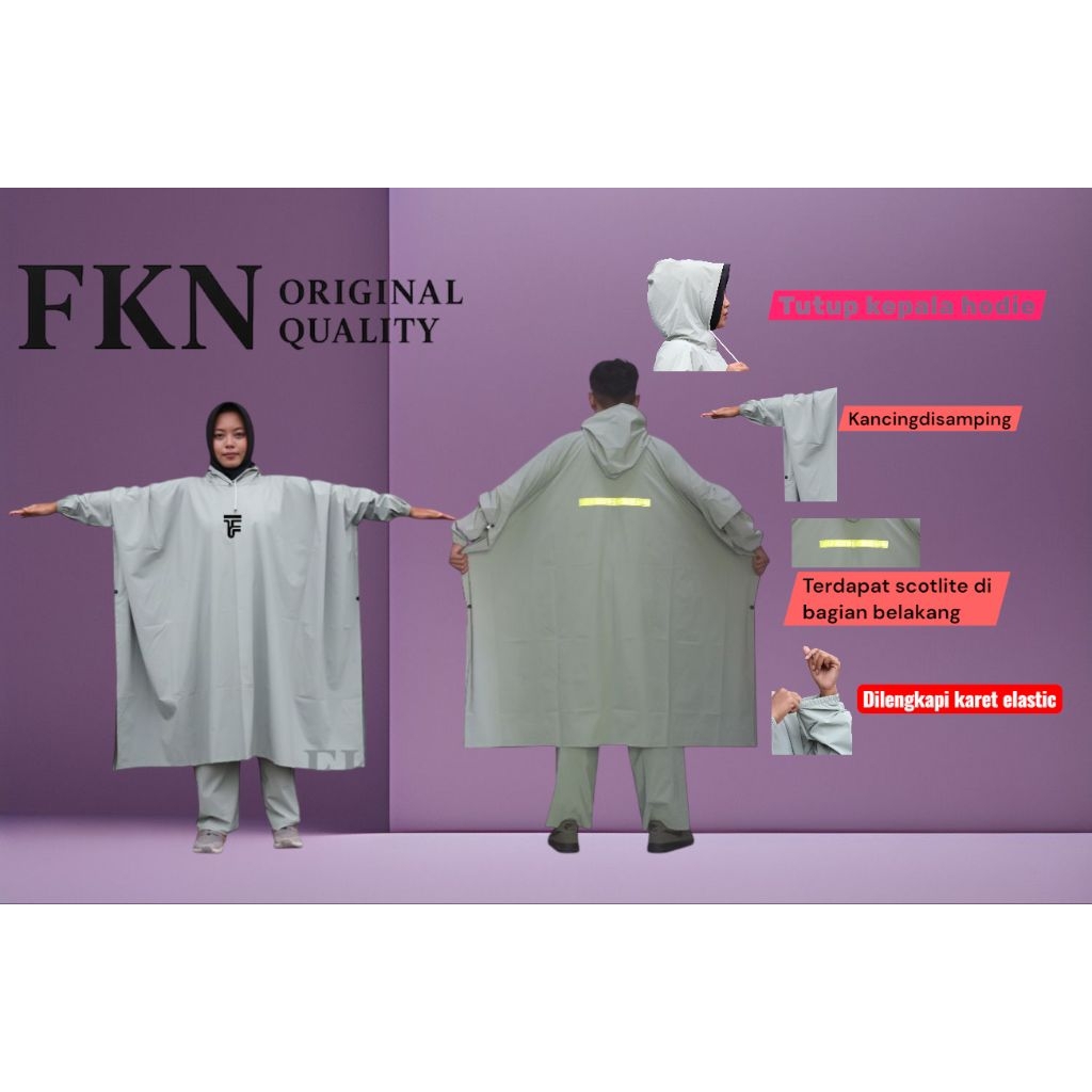 Premium ,Ponco jas hujan , setelan jas hujan ponco mantel, mantol jas hujan ponco has hujan kelelawa