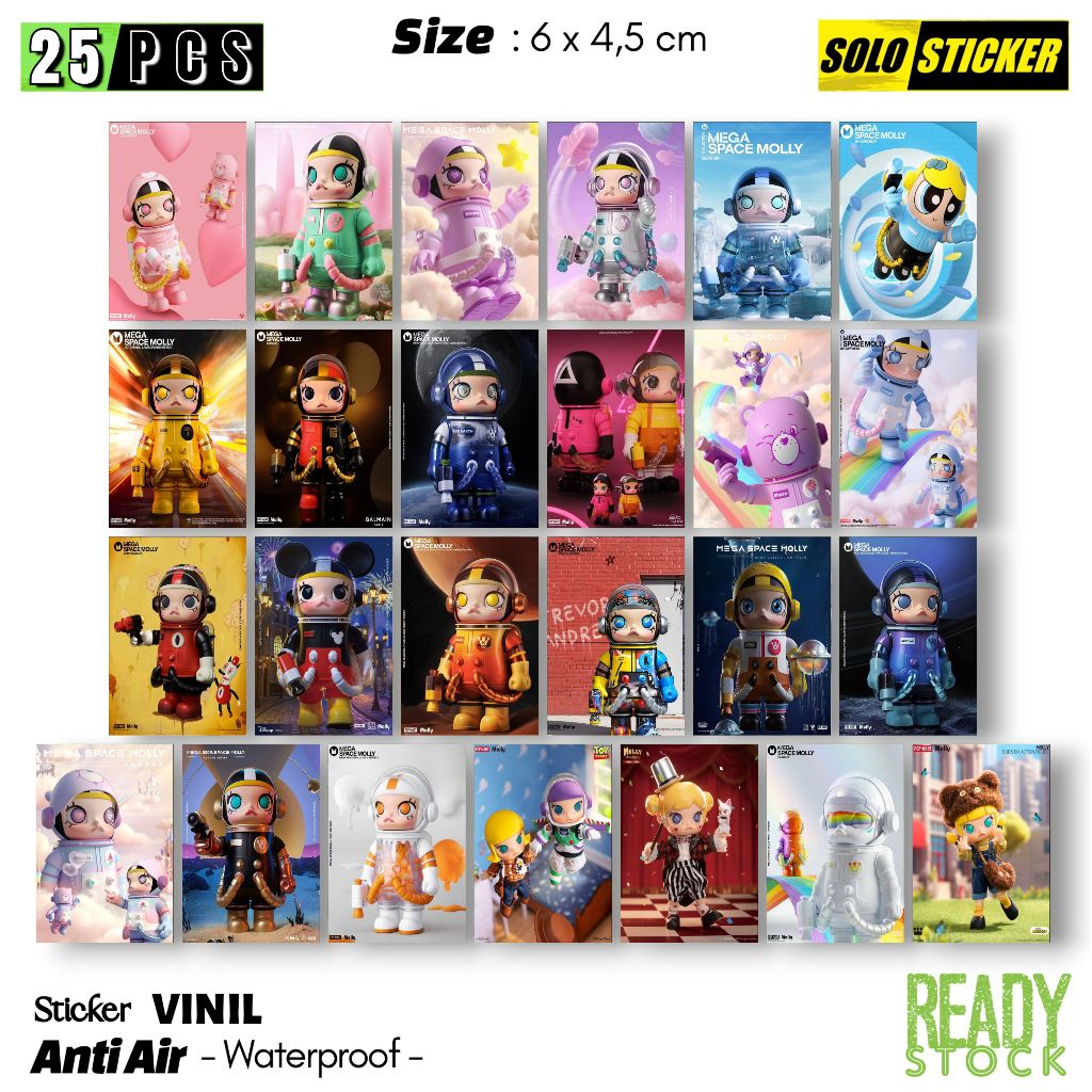 

Sticker Vinil Molly Space Waterproof Sticker Laptop Paper Stationery Tumbler Koper HP Diary Notebook