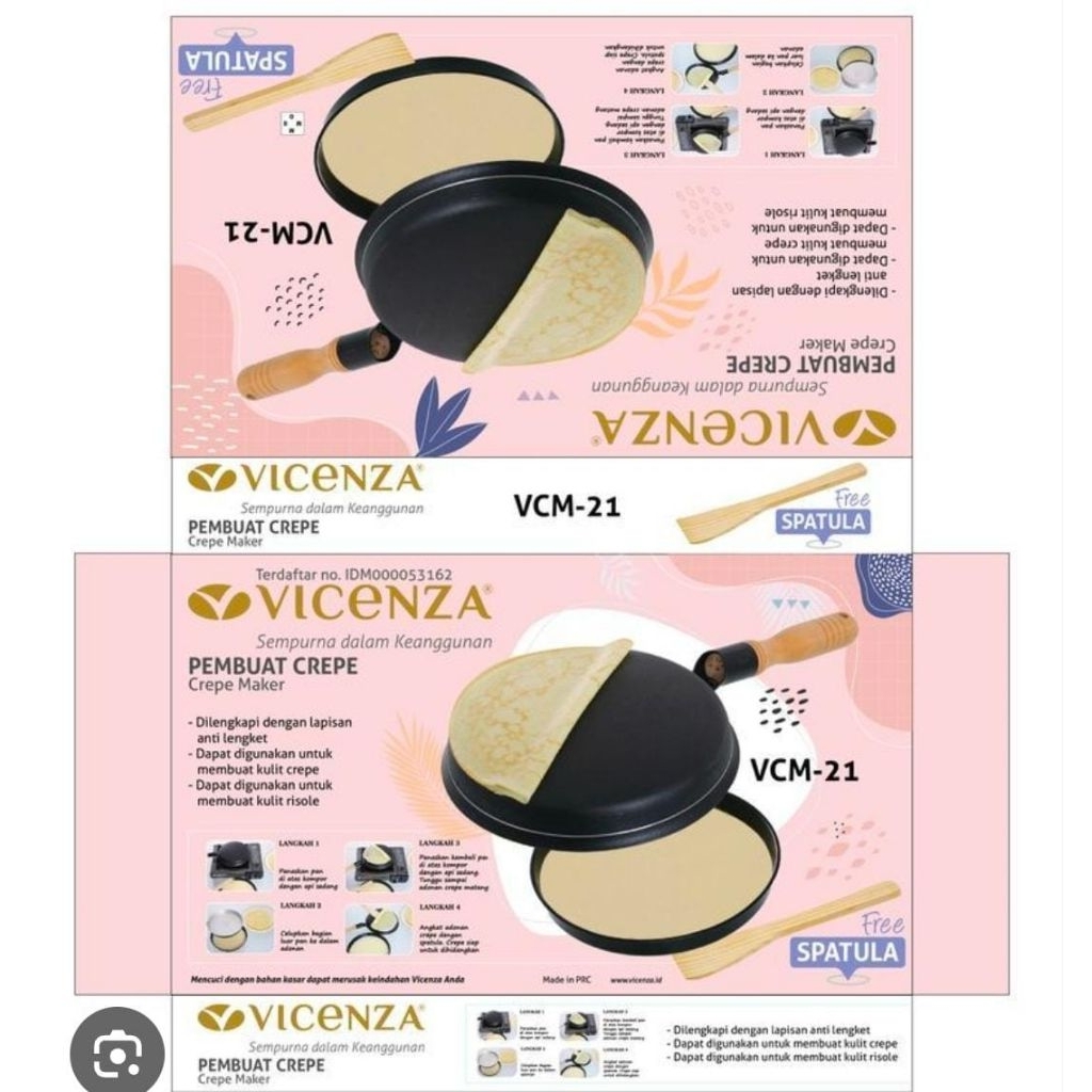 Crepe Maker/Cetakan crepes Vicenza  Free spatula
