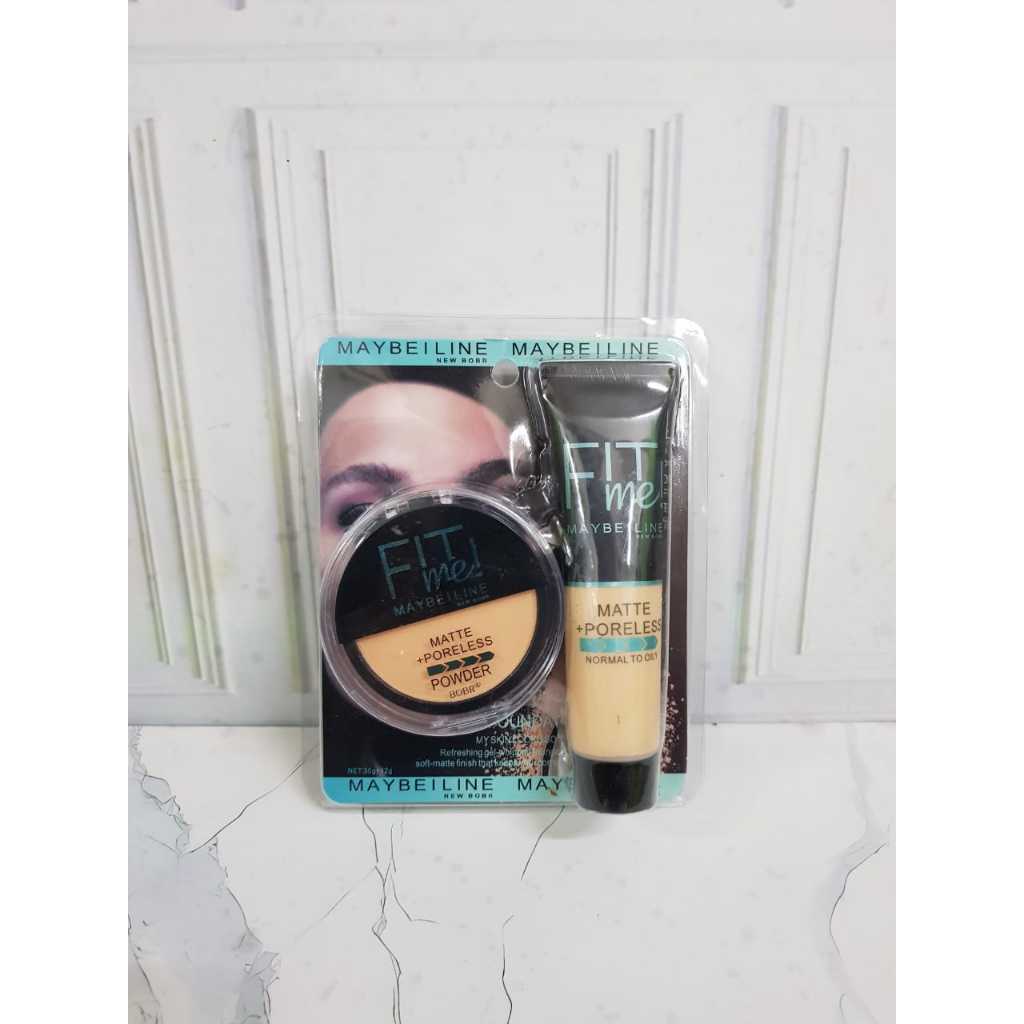 2 In 1 Fit Me Mika ( Bedak + Foundation ) Make Up Set