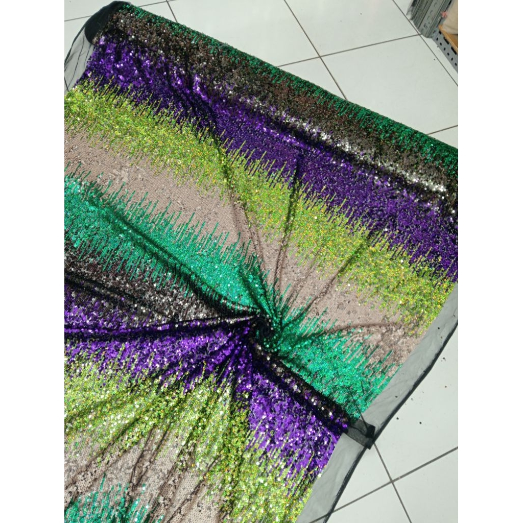 BAHAN/KAIN TILLE SEQUIN GRADASI/SEQUIN ABSTRAK WARNA