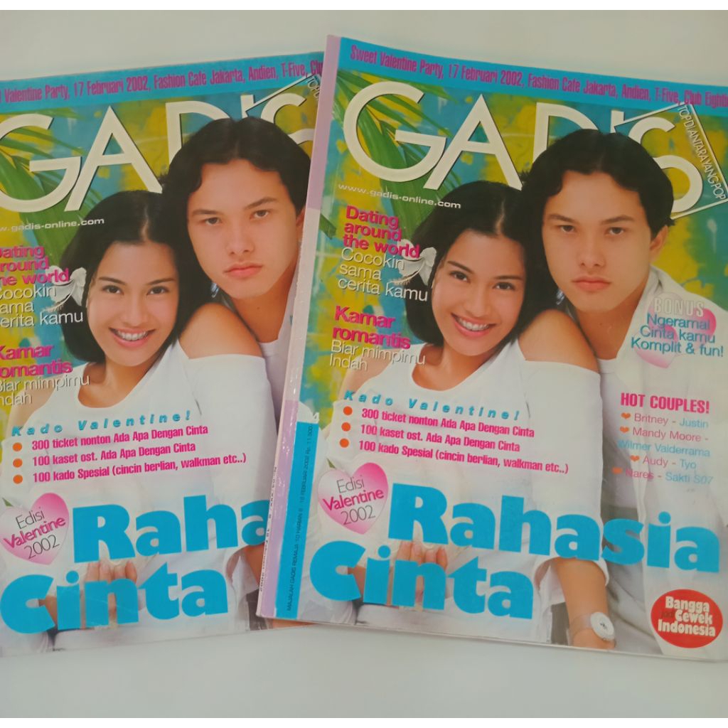 Majalah Gadis Edisi Valentine 2002 Cover Dian & Nico