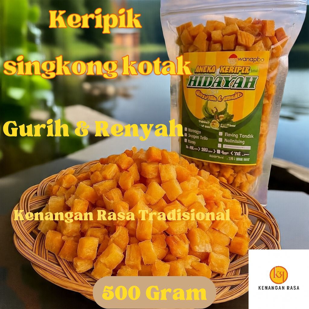 

Keripik Singkong Kotak 500gr Renyah Gurih | Snack Tradisional Cemilan Rumahan