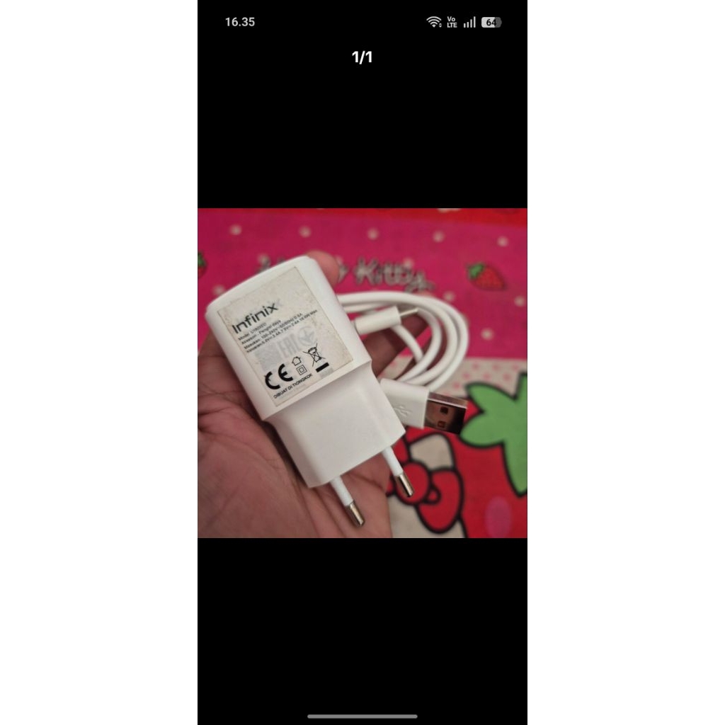 charger infinix 18 watt original copotan bawaan Hp