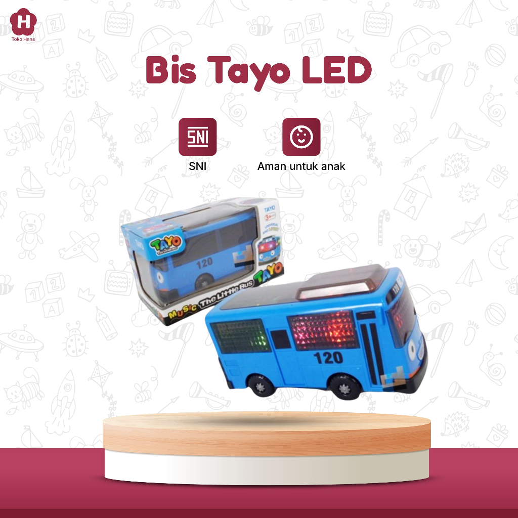 Hanstoy House - Mobil Mainan | Mobil Tayo Musik dan Lampu LED - Bump & Go dapat Berjalan Otomatis