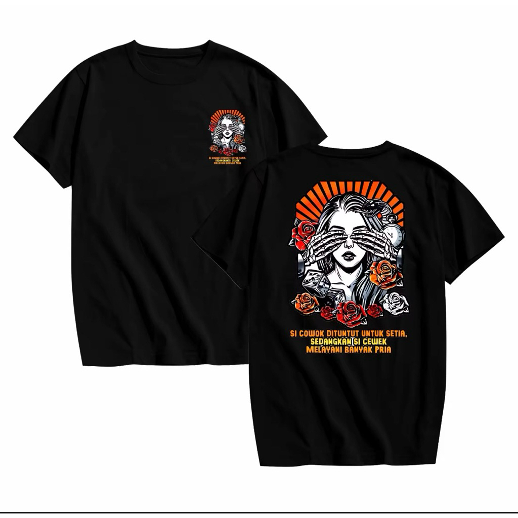 KAOS DISTRO PRIA COWOK DITUNTUT SETIA SEDANGKAN CEWE LEYANI BANYK PRIA