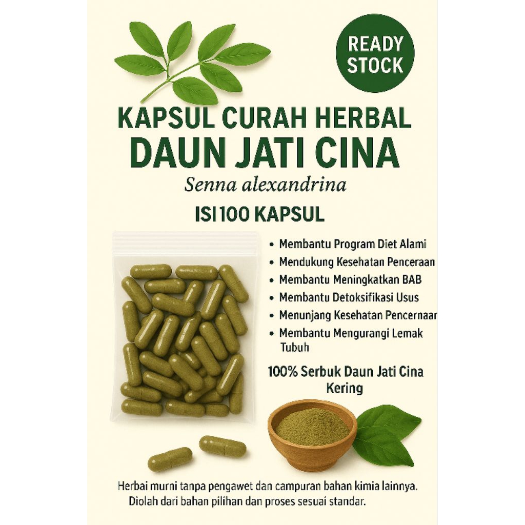 

KAPSUL MURAH DAUN JATI CINA – HERBAL PELANGSING & LANCARKAN BAB