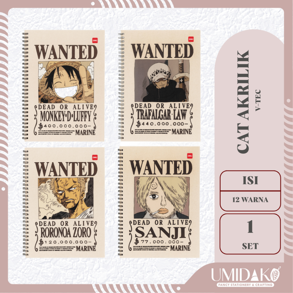 

[UMIDAKO] NOTEBOOK DELI UKURAN B5 VIRAL KARAKTER ONE PIECE