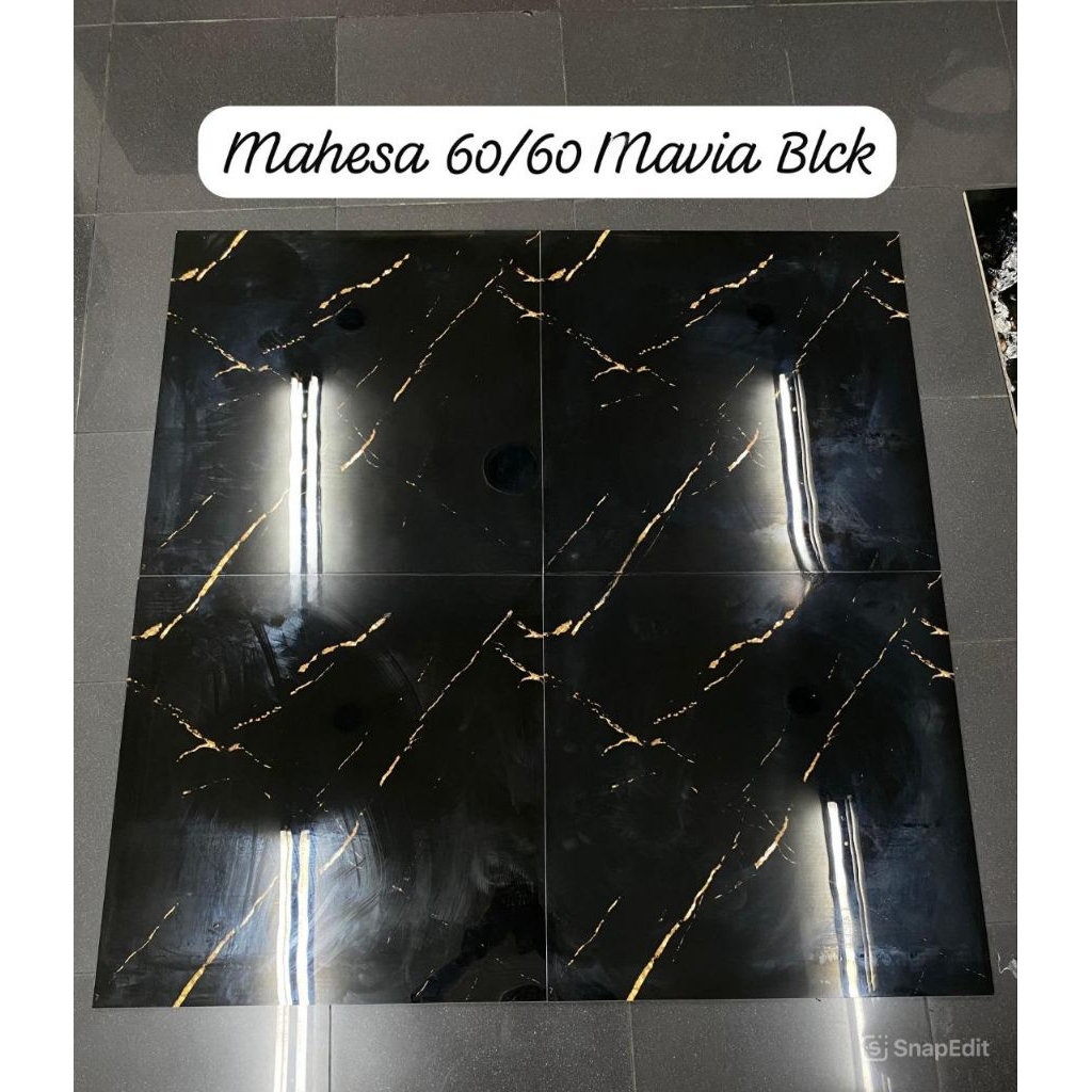 Granite Ukuran 60x60 Hitam Corak Gold Glazed Polish