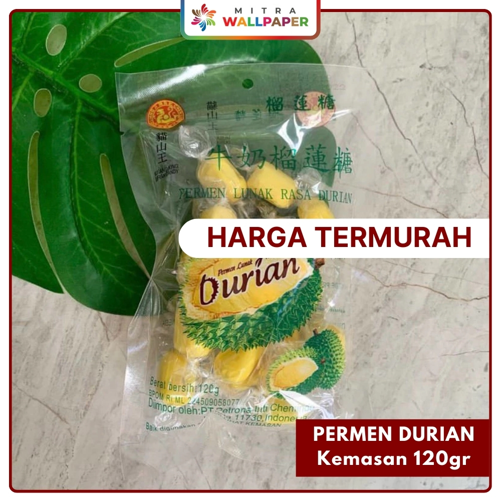 

Permen Jadul Lunak Soft Fruit Candy Buah Durian Pemen Rasa Duren Manis Musang King Bangkok 120 Gram