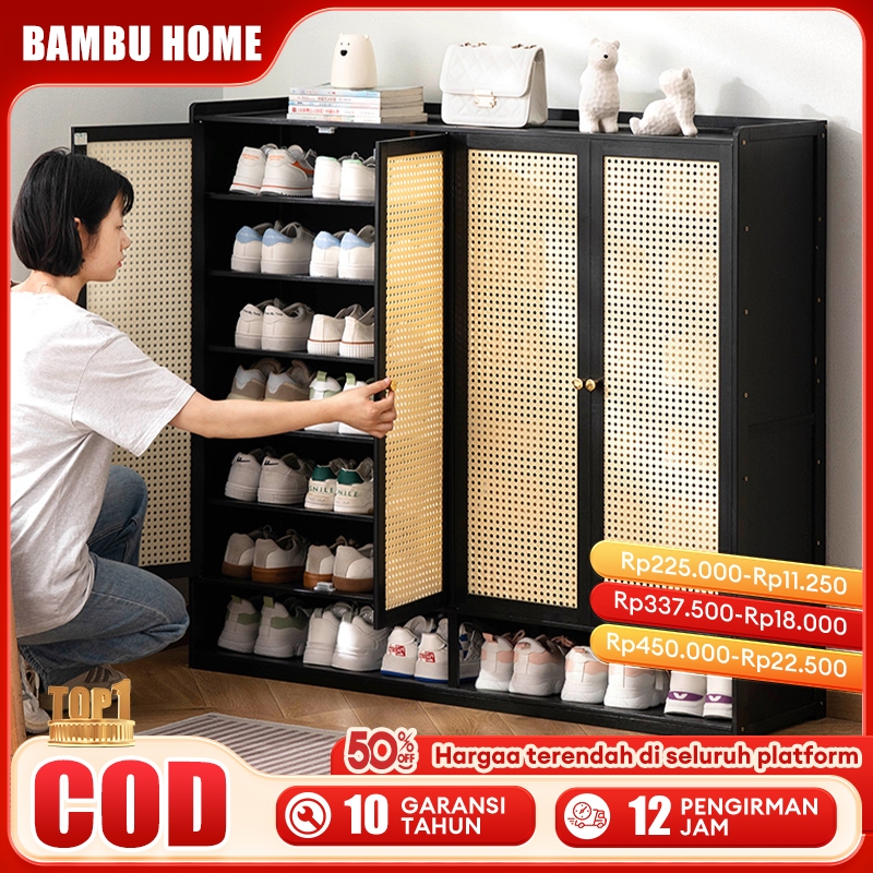 Lemari Sepatu Box Sepatu Lemari Sepatu Kayu Rak Sepatu Susun Tertutup Baru Gaya Minimalis Kotak  Lem