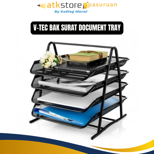 

V-Tec Bak Surat Document Tray Besi Jaring 2 3 4 susun