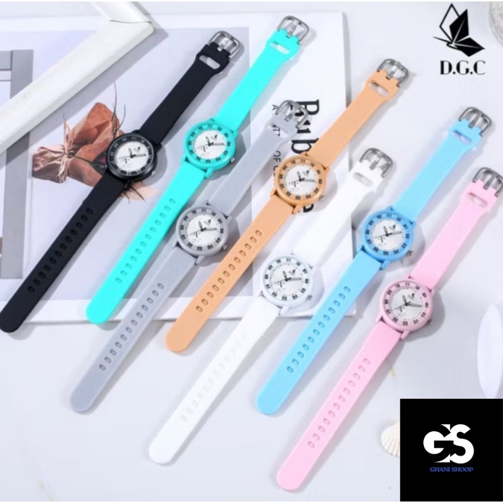 DGC JAM TANGAN WANITA ANALOG FASHION TERBARU WANITA STRAP RUBBER