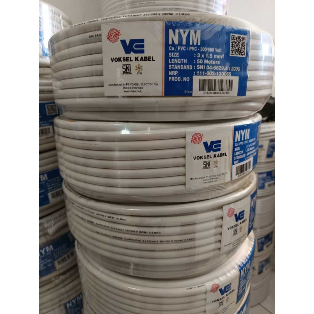 Kabel Listrik NYM 3x2.5 Voksel Putih Terlaris