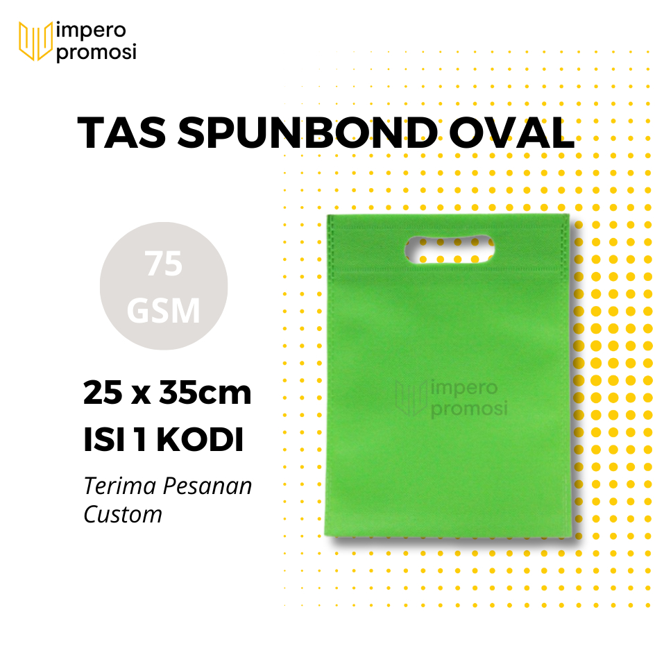 

Impero - GOODIE BAG SPUNBOND OVAL 25x35 / Tas Belanja Murah / Harga Kodian (Hijau Muda)