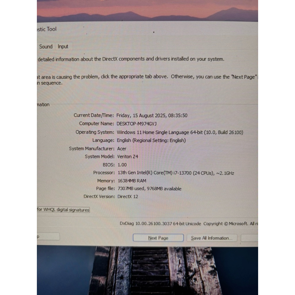 pc All in one Acer Veriton Z4 i7 gen 13