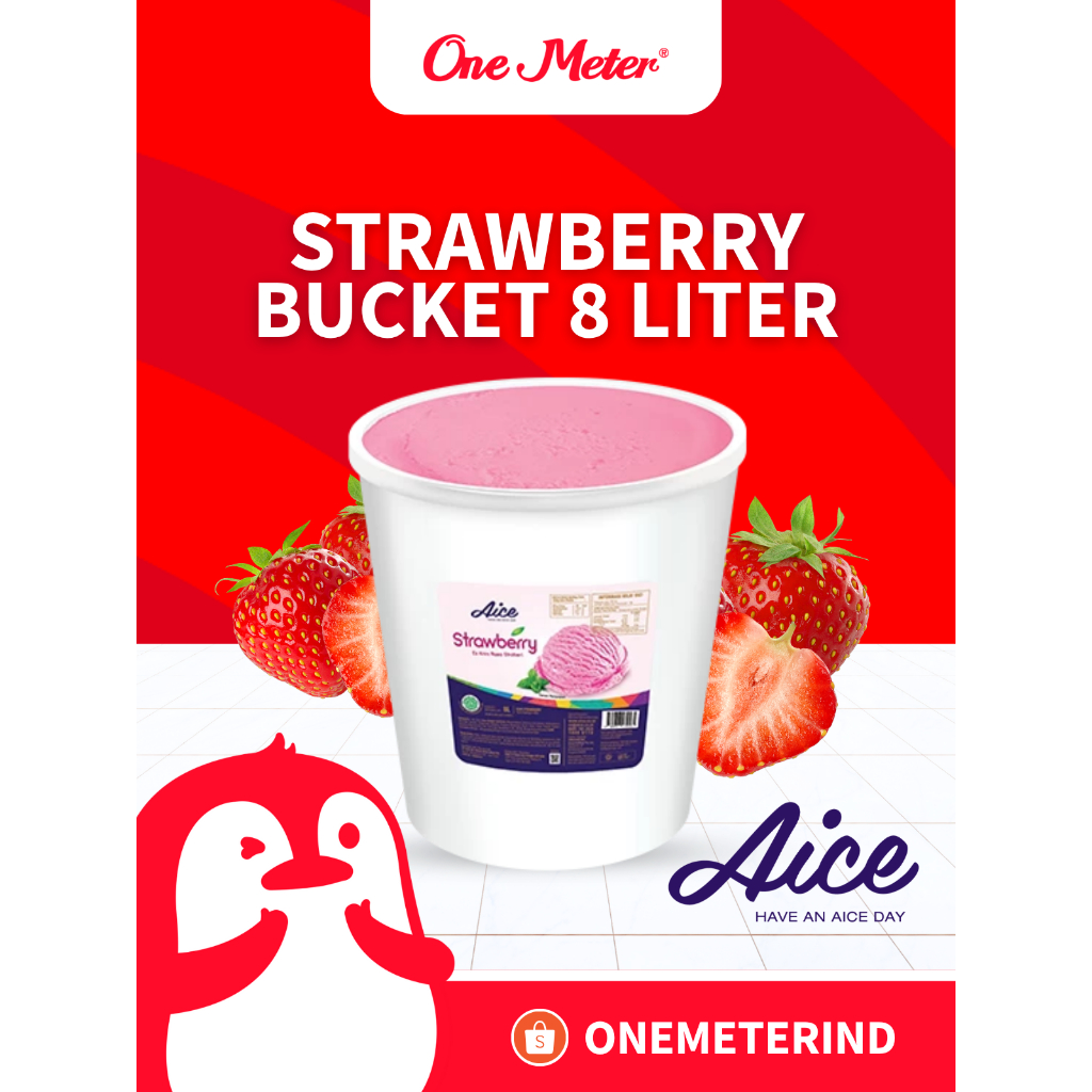

Aice Ice Cream 8L Rasa Strawberry Bucket Series