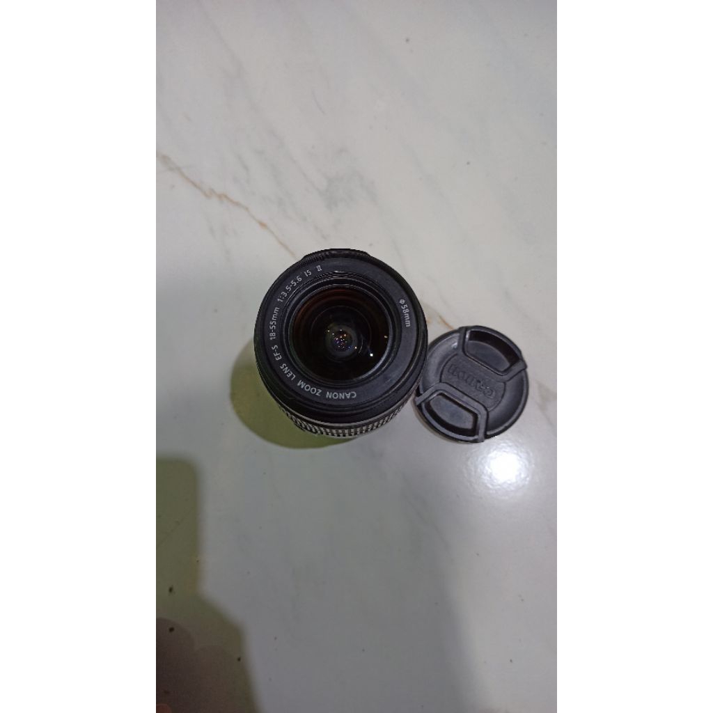 lensa kit 18-55mm Canon + adaptor manual mirolles fujifilm