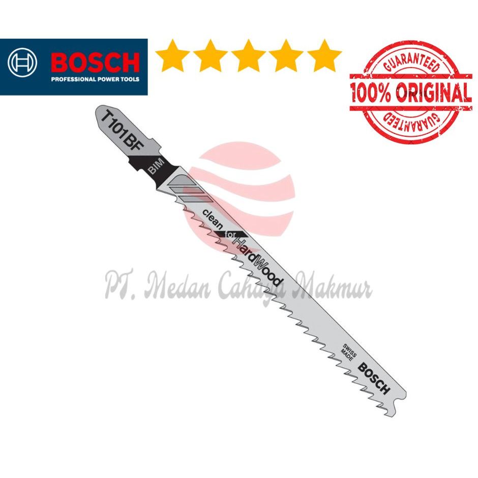 Bosch Jigsaw Blade T 101 BF Mata Pisau Gergaji – Set 5PCS - Potong Kayu Keras & Laminasi Presisi