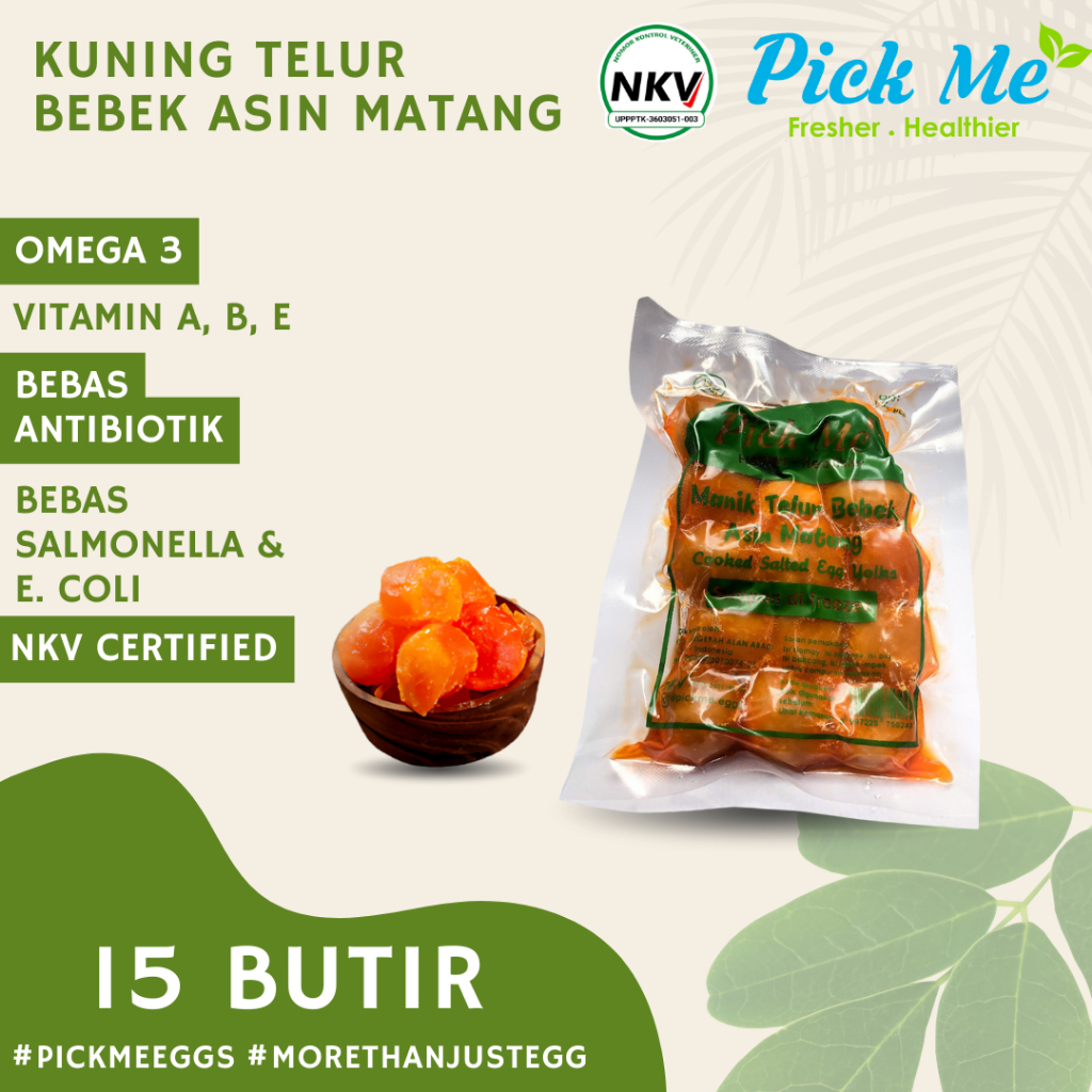 

Kuning Telur Bebek Asin Matang PIck Me Eggs 15 Butir