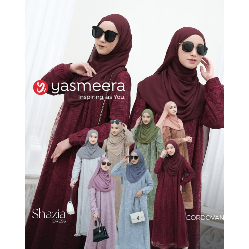 YASMEERA | Gamis Wanita Shazia Bahan Katun Brukat Terbaru By Yasmeera | Dress Muslimah