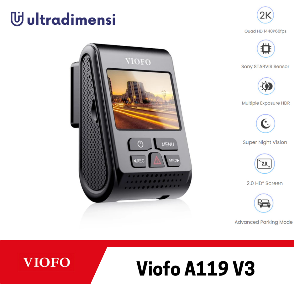 Viofo A119 V3 2K Quad HD Super Night Vision Dash Camera