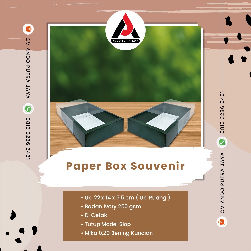 

Box Souvenir Di Cetak Uk. 22 x 14 x 5.5 Hijau Slop Bening ( 0.20 )