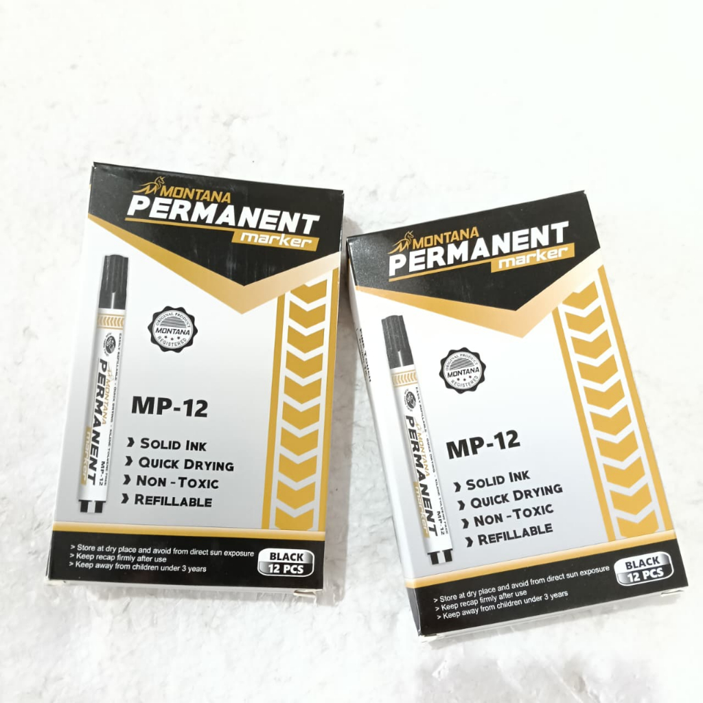 

1 Kotak Spidol Montana Permanent Marker MP-12 Black 12 Pcs