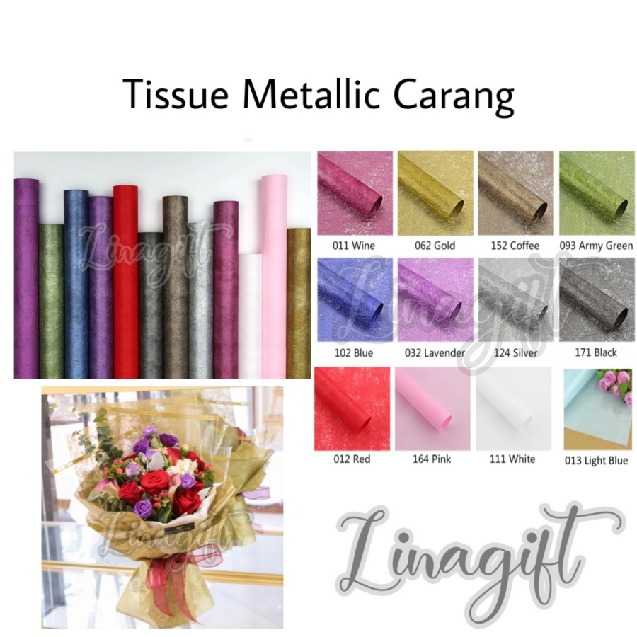 

( 2 Lembar ) TISSUE METALLIC CARANG - KERTAS KADO - GIFT WRAPPING PAPER BUKET BUNGA