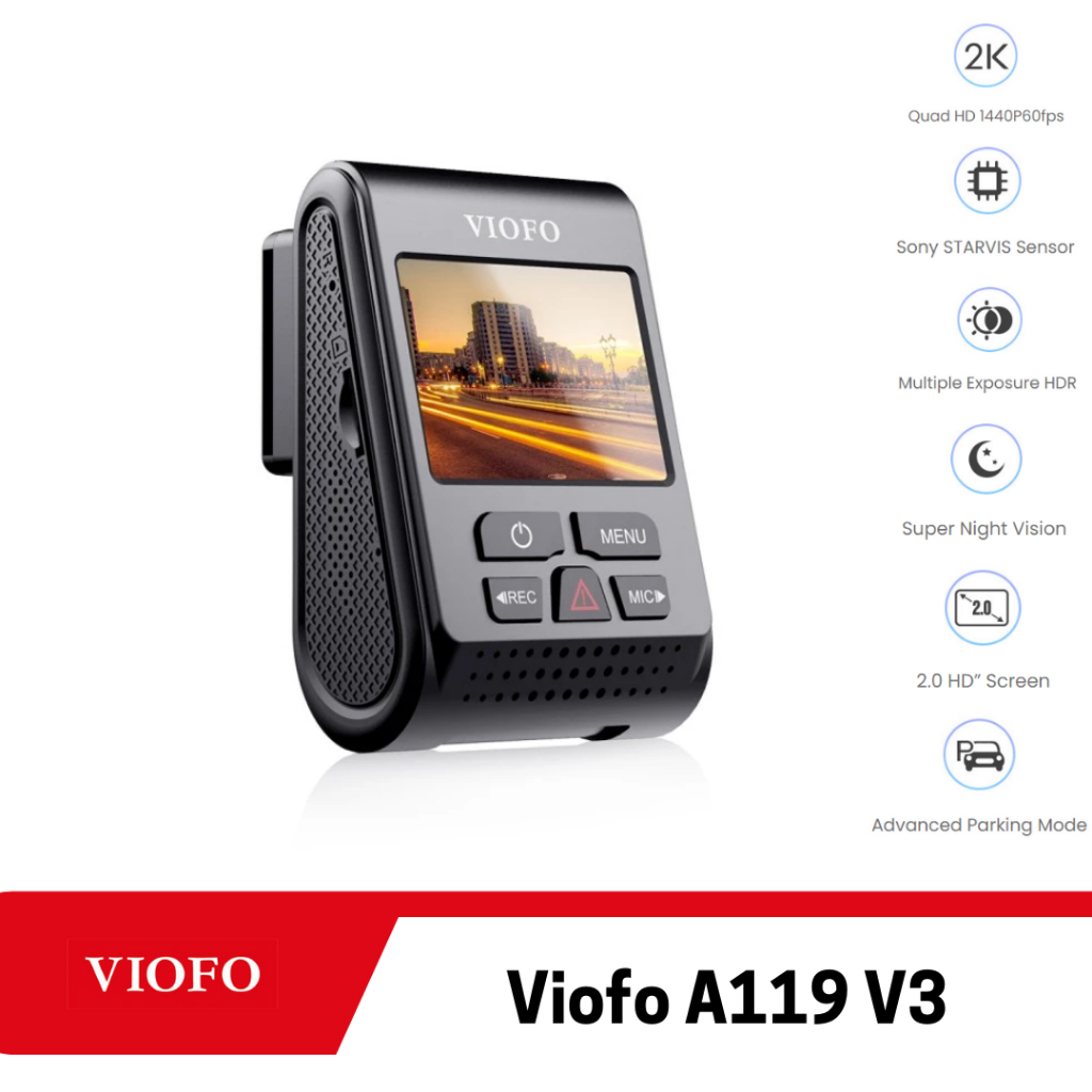 Viofo A119 V3 2K Quad HD Super Night Vision Dash Camera