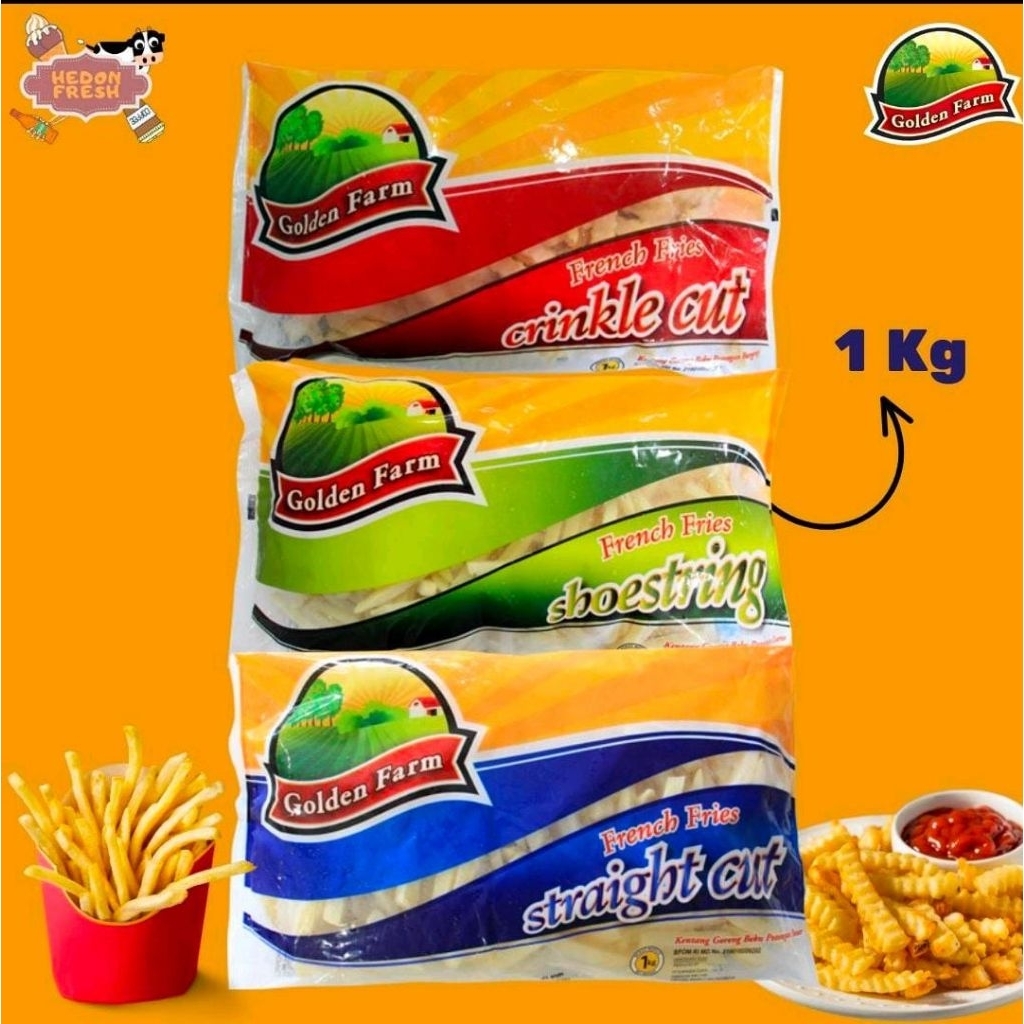 

Kentang Goreng Golden Farm French Fries 1/2 Karton isi 6 kg Frozen Food
