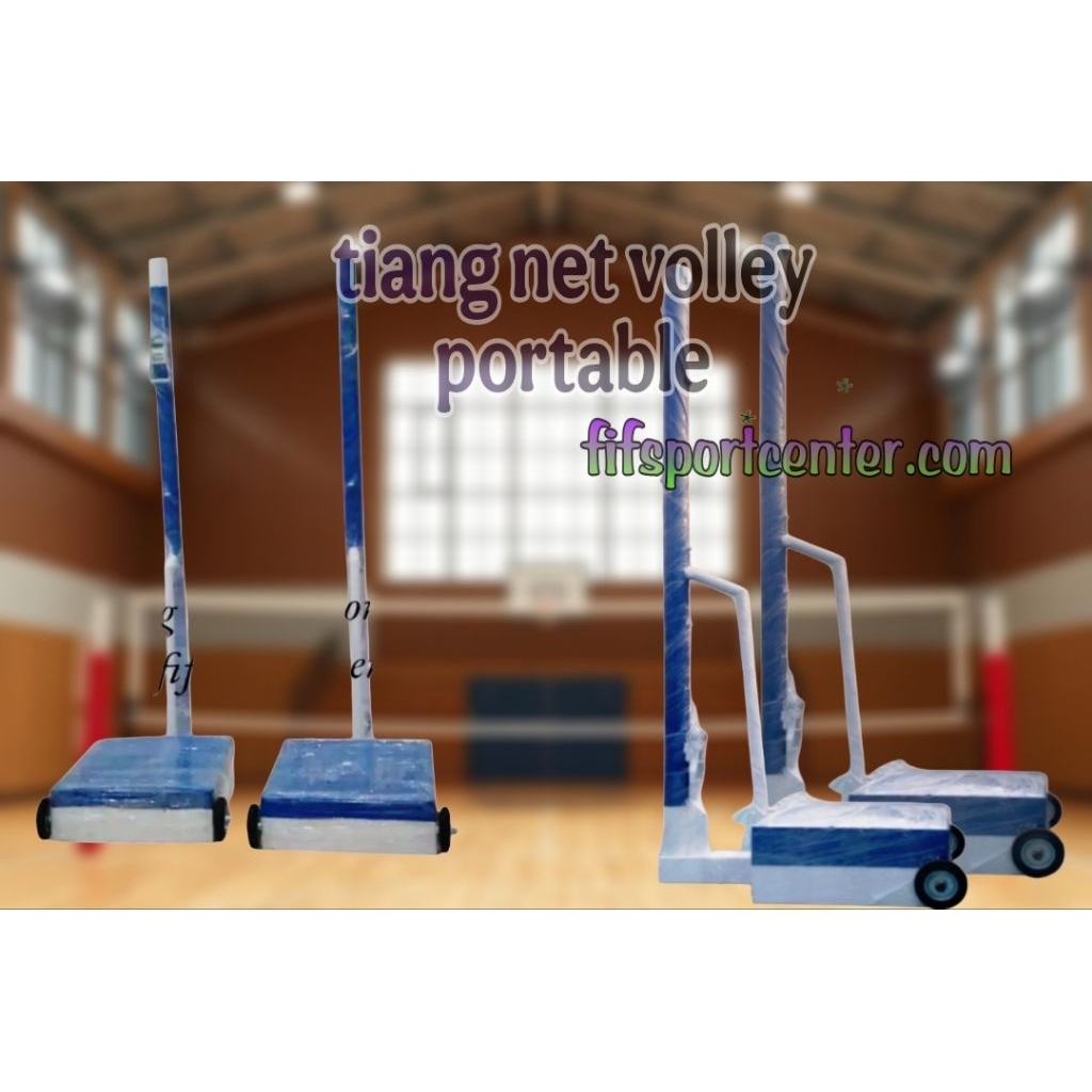 tiang net voli portable + jaring net