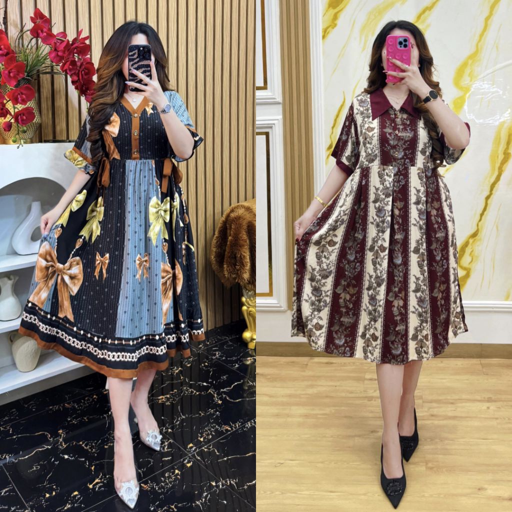 ARA DRESS ori DST LOLY DRESS ori VN ALEA DRESS ori Anabelle - Dress Cantik Daster Pendek Rayon Premi