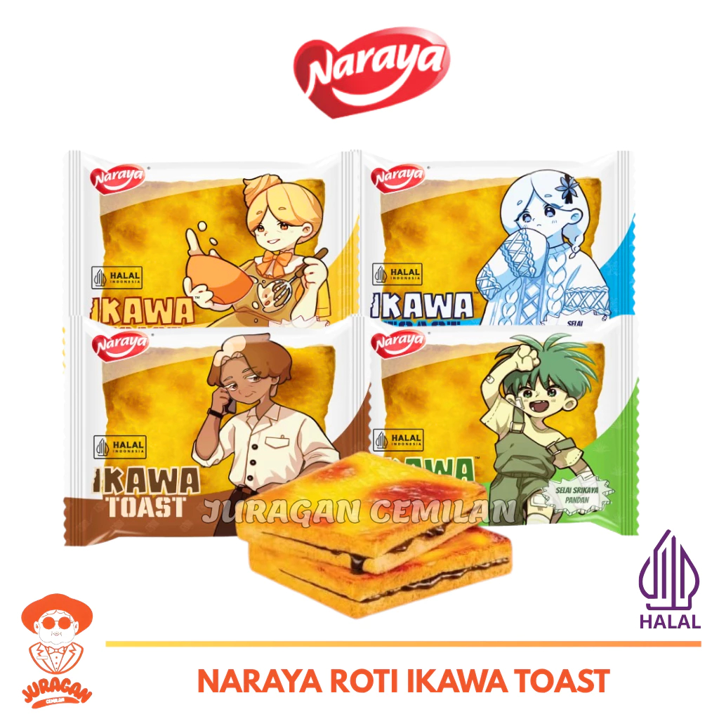 

Naraya Ikawa Toast – Roti Panggang Viral Isi Coklat, Cheese, Srikaya Pandan & Vanila 60g
