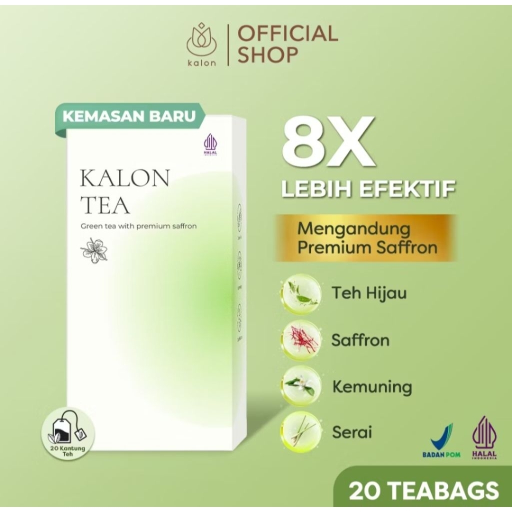

KalonTeh Hijau Premium Saffron | Teh Pelangsing Herbal | Teh Hijau |
