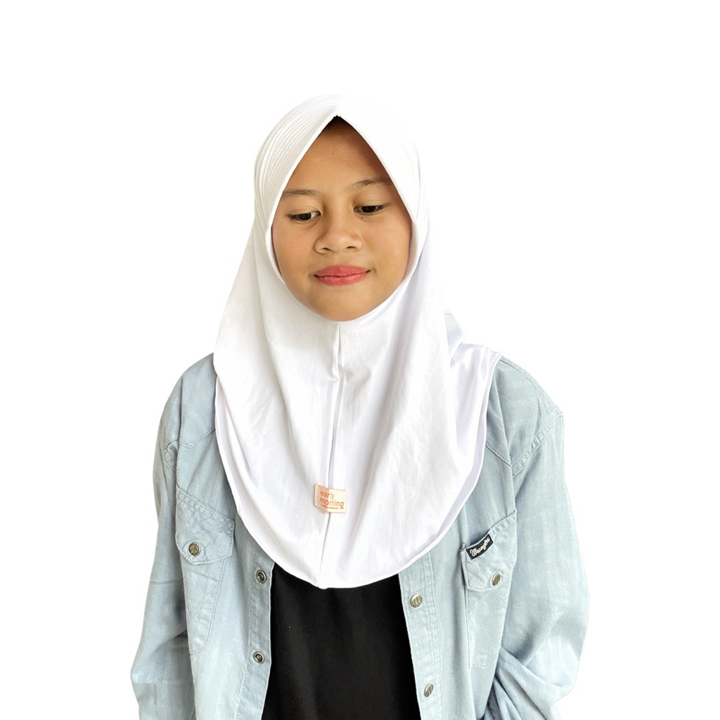 Hijab Bergo Putih Kerudung Sport Sekolah