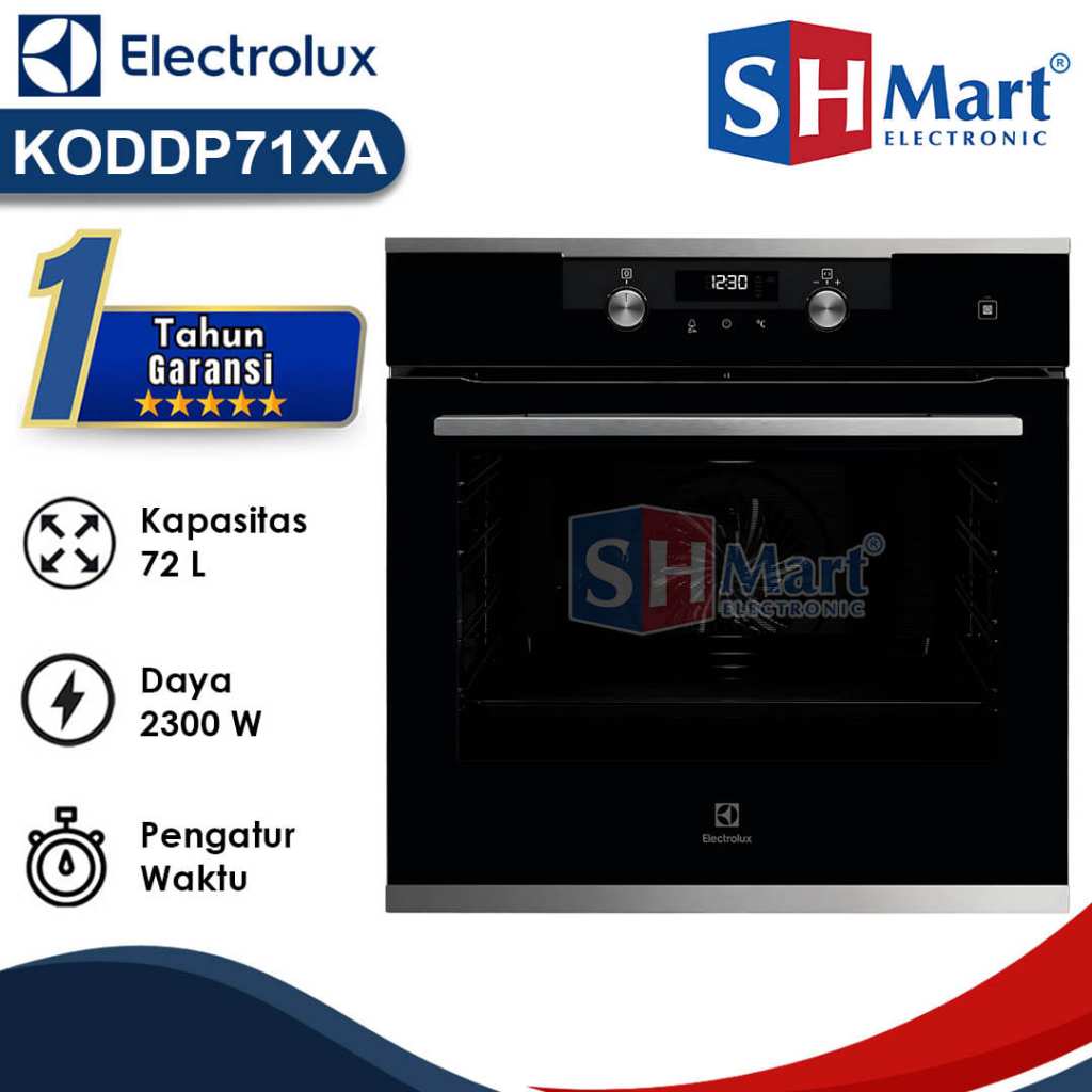 OVEN TANAM LISTRIK ELECTROLUX KAPASITAS 72 LITER KODDP71XA BUILT-IN OVEN GARANSI RESMI