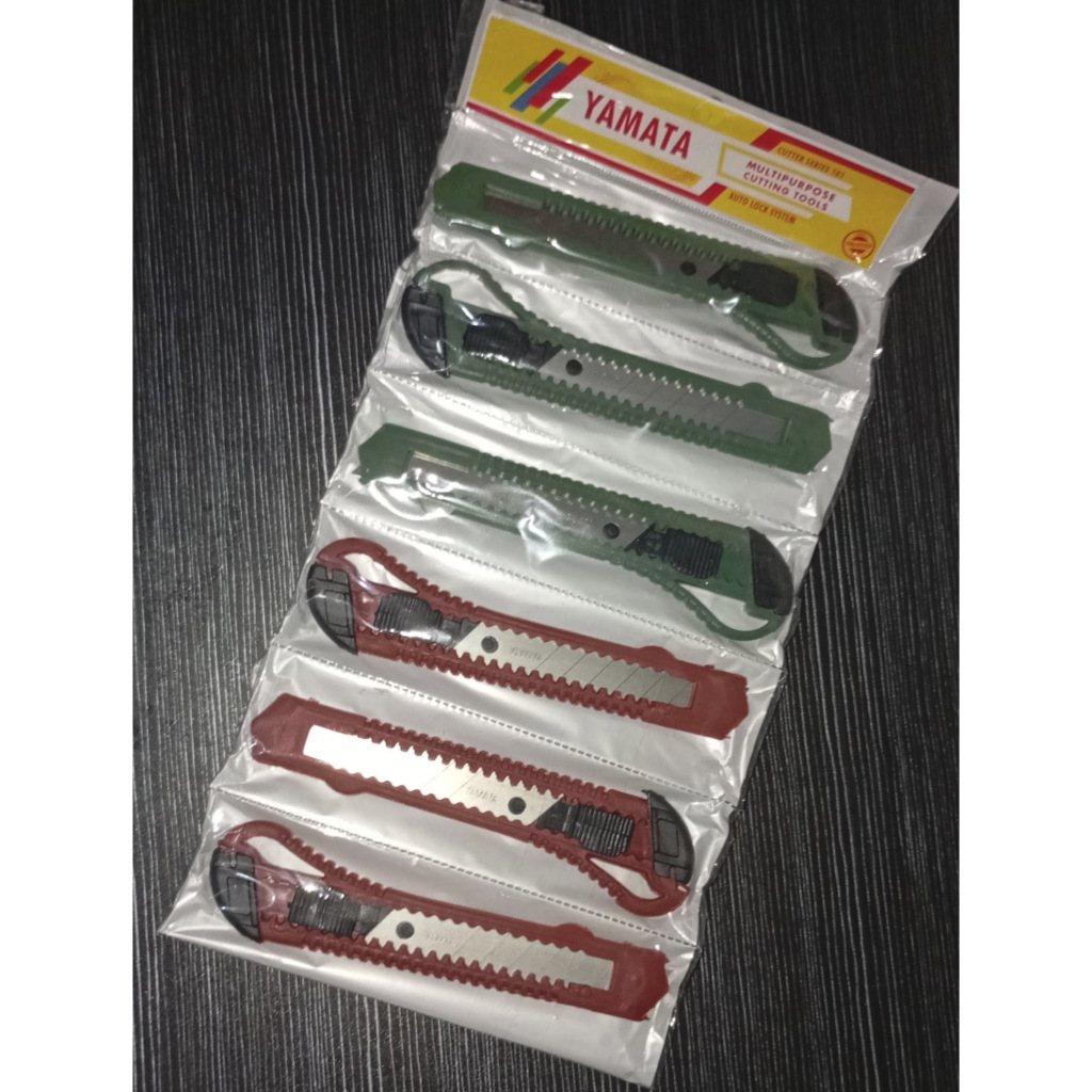 

PISAU CUTTER TAJAM MURAH | YAMATA CUTTER SERIES 101 MULTIPURPOSE CUTTING TOOLS AUTO LOCK SYSTEM