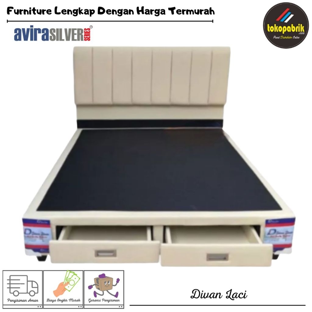 Divan Laci Minimalis / Dipan Slorok Laci Samping Depan / Dipan Bisa Request Warna Modern Minimalis M