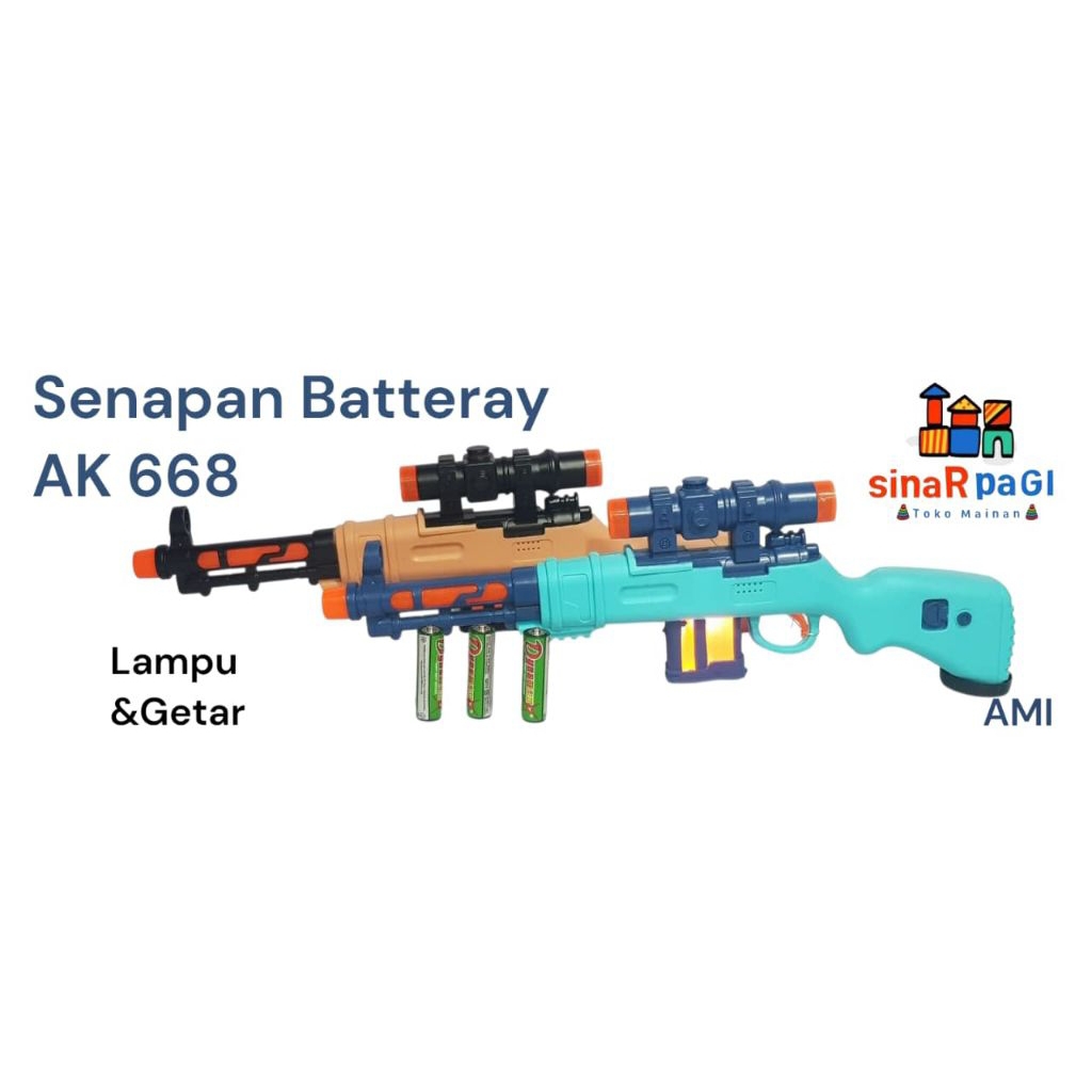 Mainan senapan batrei ktg AK 668