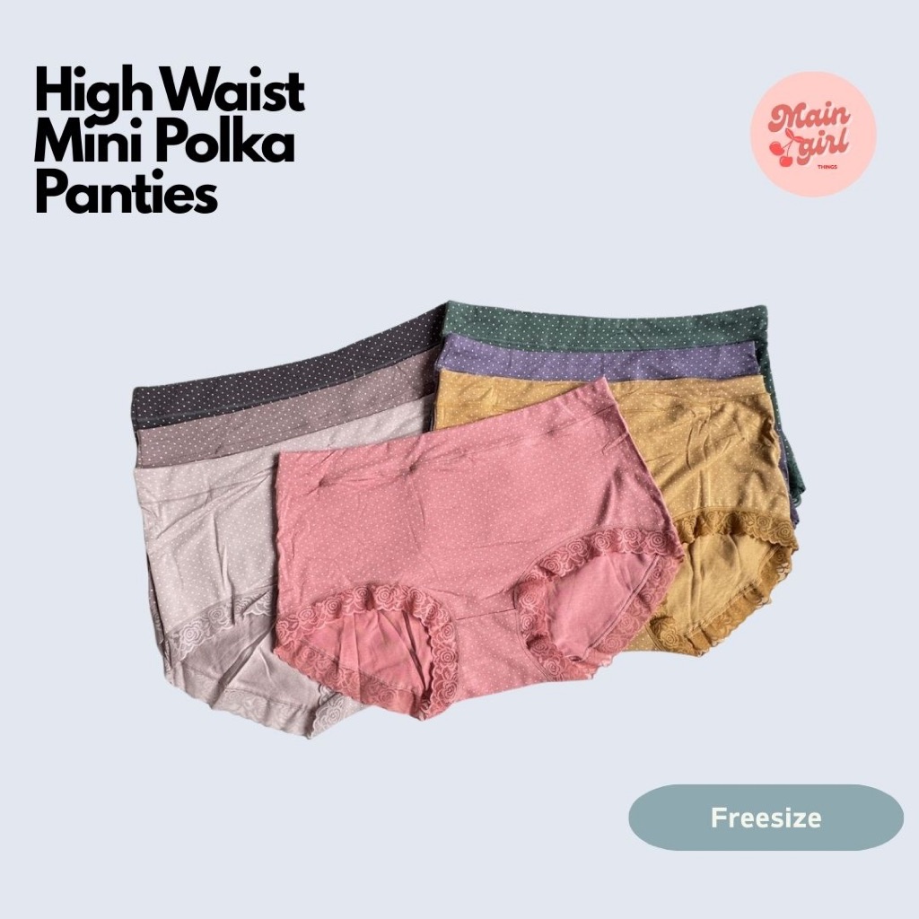 High Waist Mini Polkadot Panties Wanita |CD Adem Celana dalam wanita seamless high waist jumbo katun