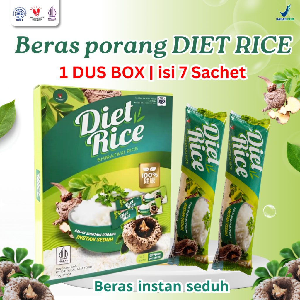 

DietRice Beras Porang Instan Seduh Kemasan Dus Isi 7 Sachet