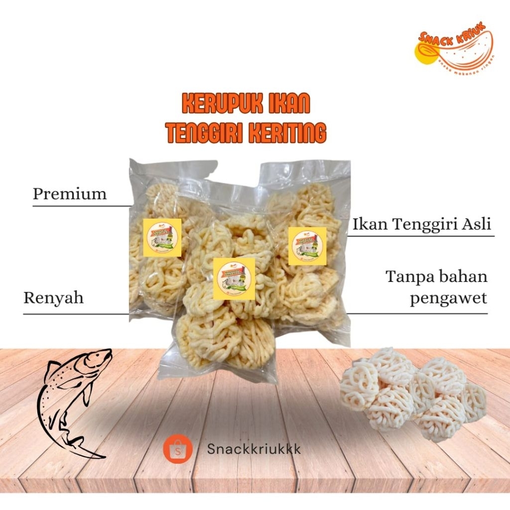 

Kerupuk Ikan Tenggiri Asli Premium 100 gr