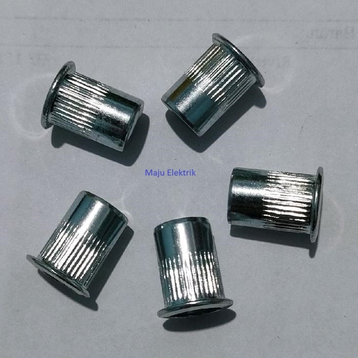 1PACK(50PCS) M10 MUR RIVET BIBIR TIPIS 1MM, PANJANG 18,5MM, BODY DIA. : 13,3MM, DIA. FLANGE : 16,8MM