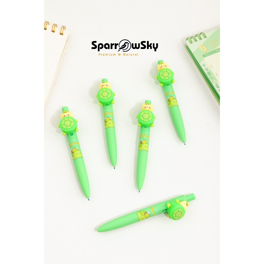 

SPARROW KUKI Pen Silikon / Silicone Pen / Pen Karakter Lucu Cantik NICE SUPRISE - TURTLE (8244)
