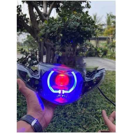 REFLEKTOR MOTOR DEPAN VEGA R NEW SUPER TERANG LAMPU BILED PUTIH CRYSTAL LED ANTI HUJAN TAHAN LAMA AW