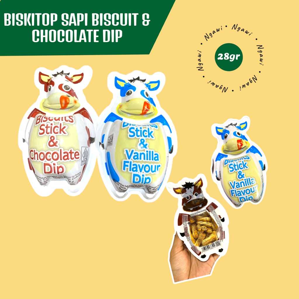 Biskitop Sapi Biscuits Stick & Chocolate Dip 28 Gram