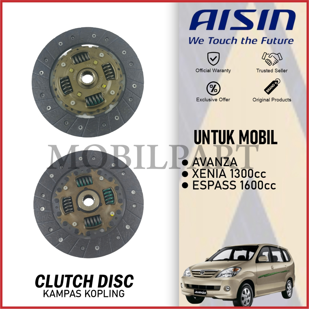 KAMPAS KOPLING AVANZA CLUTCH DISC XENIA 1300cc ESPASS 1.6 AISIN